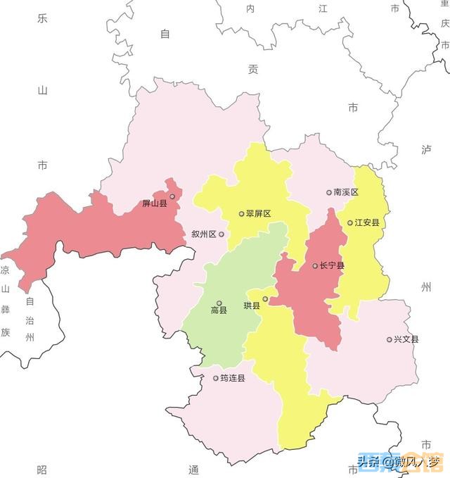 金口河区 县级市(1个):峨眉山市 县(4个):犍为县,井研县,夹江县,沐川